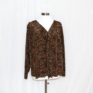 Dana Buchman Leopard print Blouse 1X